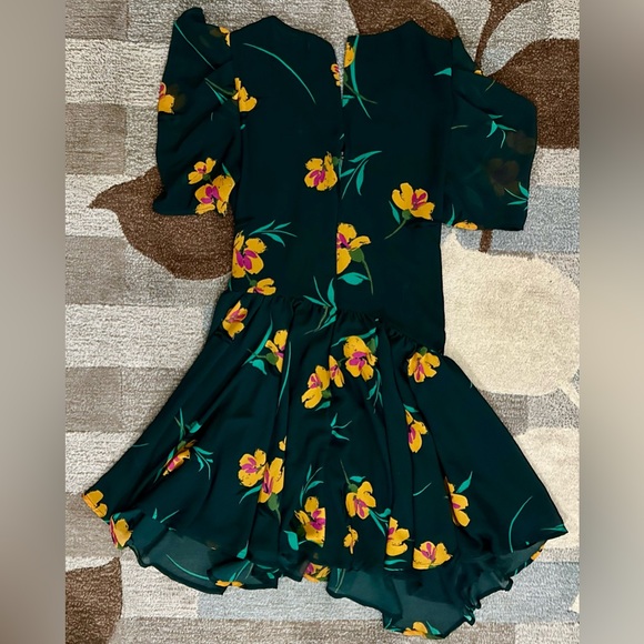 Revolve| ASTR the Label Short Sleeve Asymmetrical Floral Drop Waist Dress - Picture 6 of 11